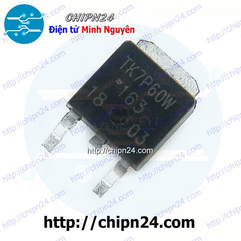 [2 CON] Mosfet Dán TK7P60W TO-252 7A 600V Kênh N (SMD Dán) (7P60 7P60W TK7P60)