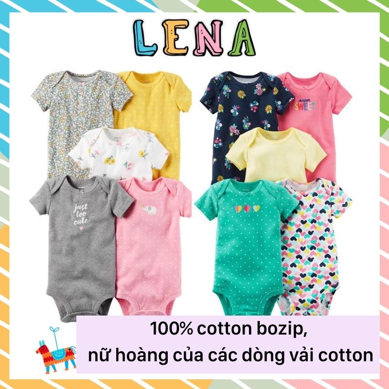 Quần áo sơ sinh body chip liền thân 100% cotton body sleepsuit xuất dư mềm mại chất đẹp