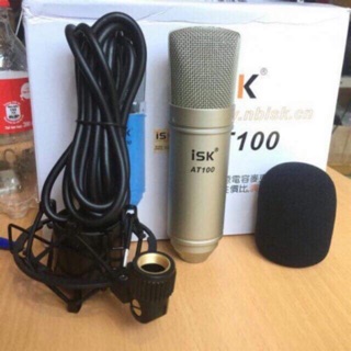 Combo mic at100 chính hãng+ chân kẹp mic+ màng lọc+ dây live ma2+ dây chia tai cao cấp 24k