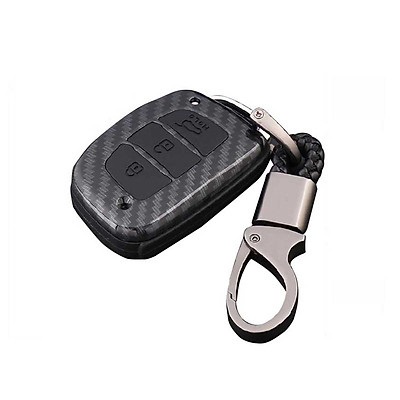 Bao da chìa khóa, da thật hay carbon, ốp da chìa khóa xe ô tô Huyndai I10, Accent, Elantra, Santafe, Tucson