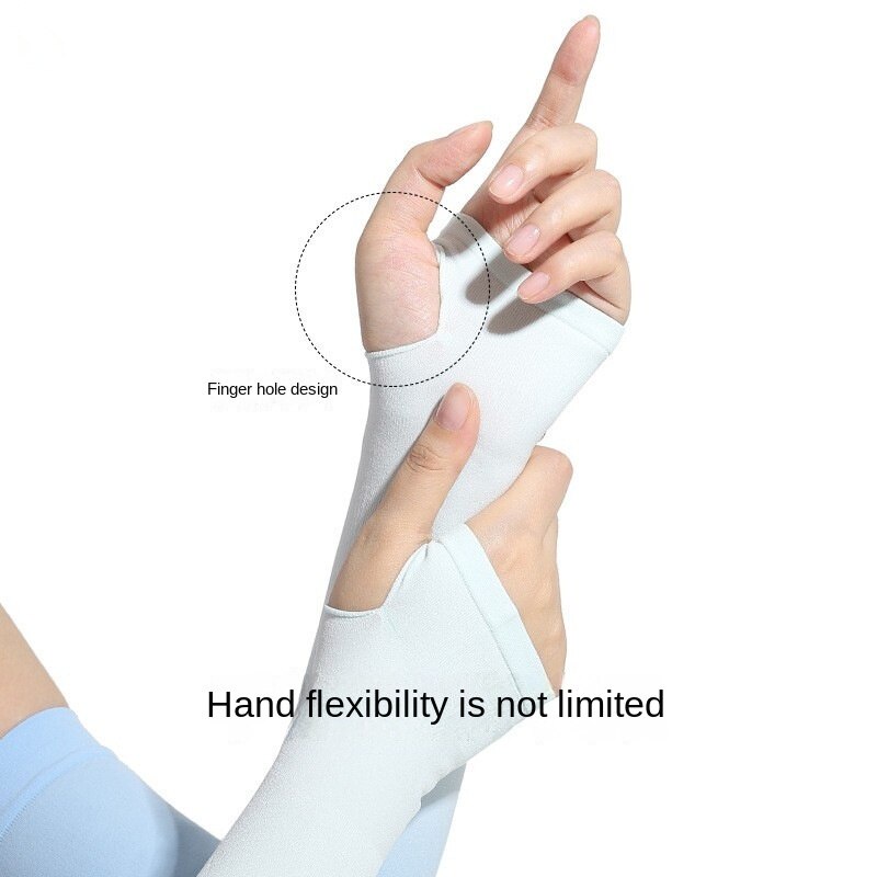 Găng Tay unisex Bằng Lụa Lạnh Mỏng Chống Nắng Tia UV Phong Cách Hồi Giáo Dùng Khi Lái Xe ​Kem Chống Nắng