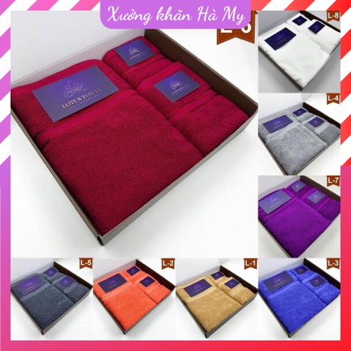 Khăn tắm siêu thấm nước kháng khuẩn EU - Lotus Towel 💖FULLBOX💖 Combo 3 chiếc nhiều kích cỡ cao cấp