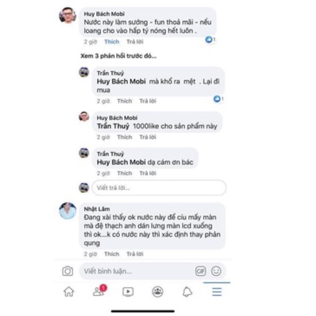 Nước tách không loang ố lót