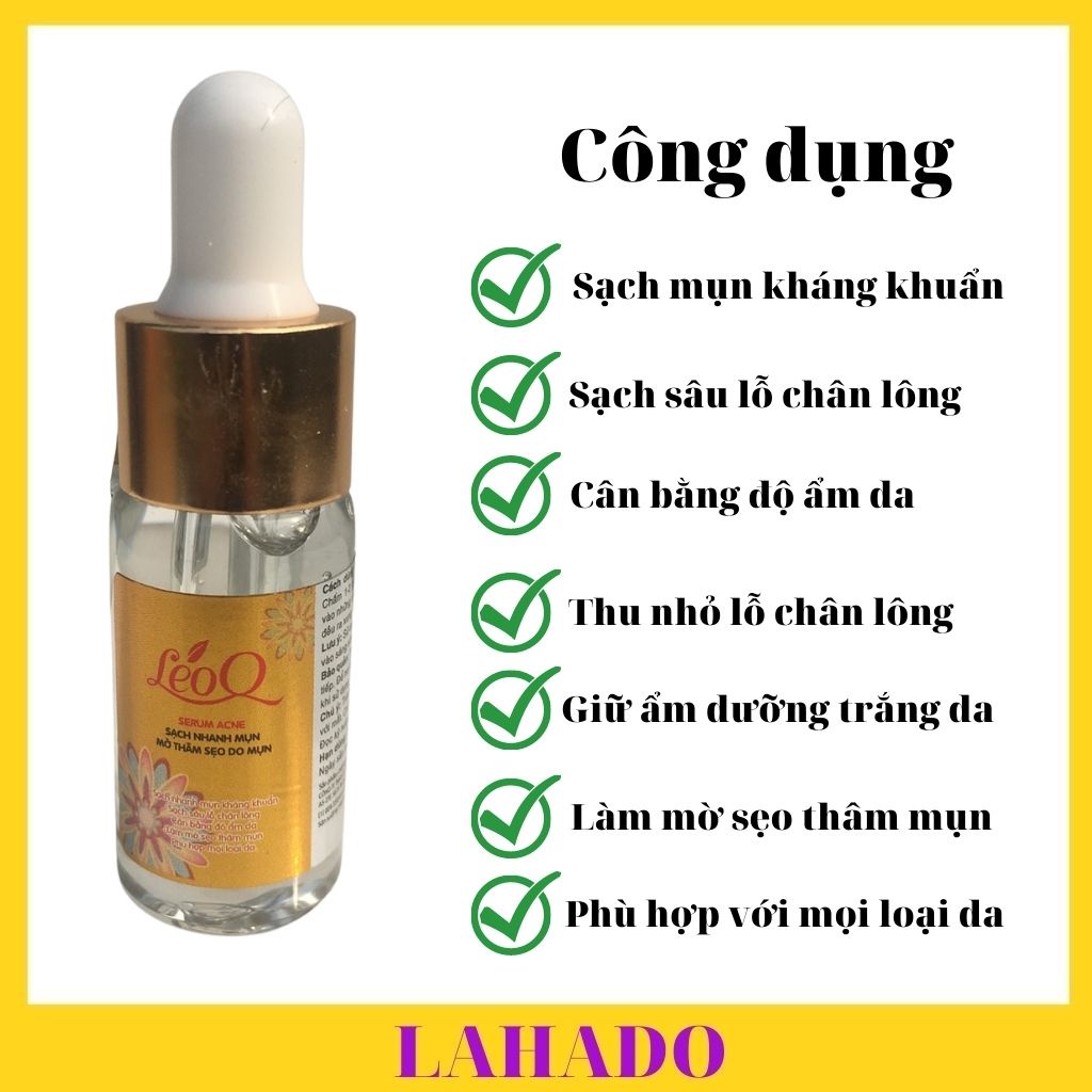 Serum Giảm Mụn, Mờ Thâm Mụn Dưỡng Ẩm Dưỡng Trắng Da LeoQ 10ml