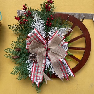 Vòng nguyệt quế Noel trang trí Noel, trang trí giáng sinh phong cách vintage cổ điển
