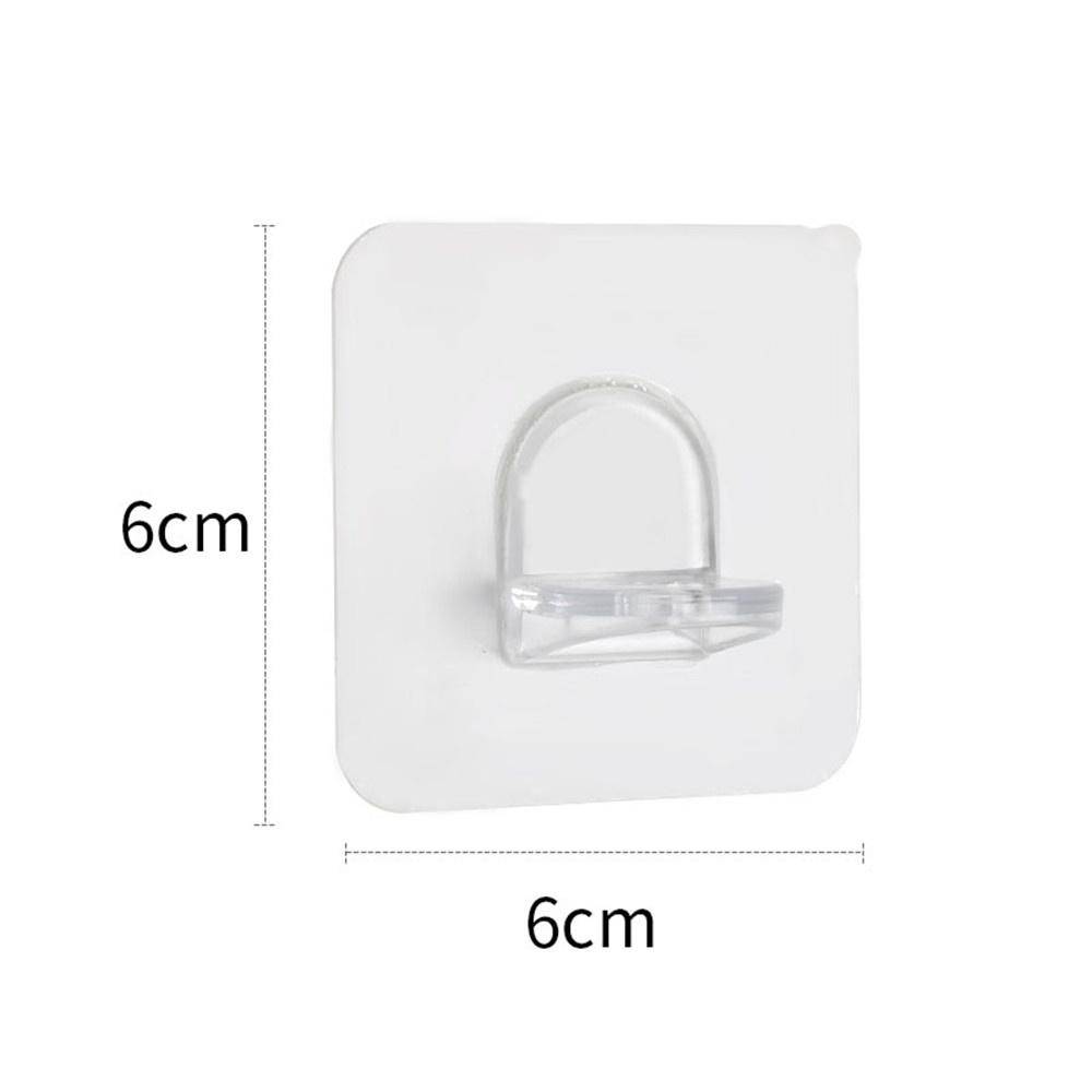 Set 2 Móc Treo Đồ Dán Tường Trong Suốt Không Cần Đóng Đinh Chịu Tải Nặng