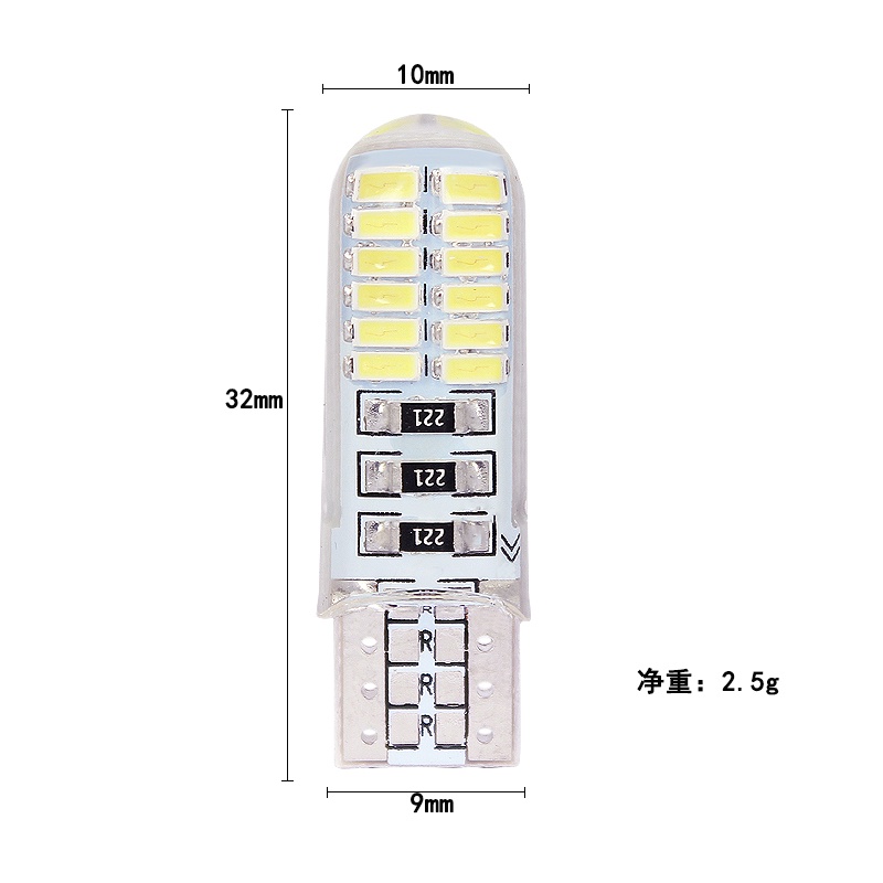 1 Bóng Đèn LED T10 24 smd 3014 LED 0.11A W5W 194 168 Cho Xe Hơi