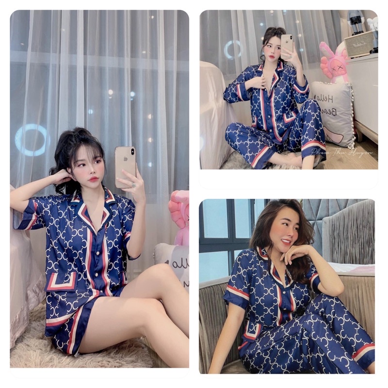 GUCCI XANH HOT HIT MỚI VỀ ——LỤA LATIN TÀU THIẾT KẾ ——ĐỒ BỘ MẶC NHÀ—-KHO SỈ PIZAMA