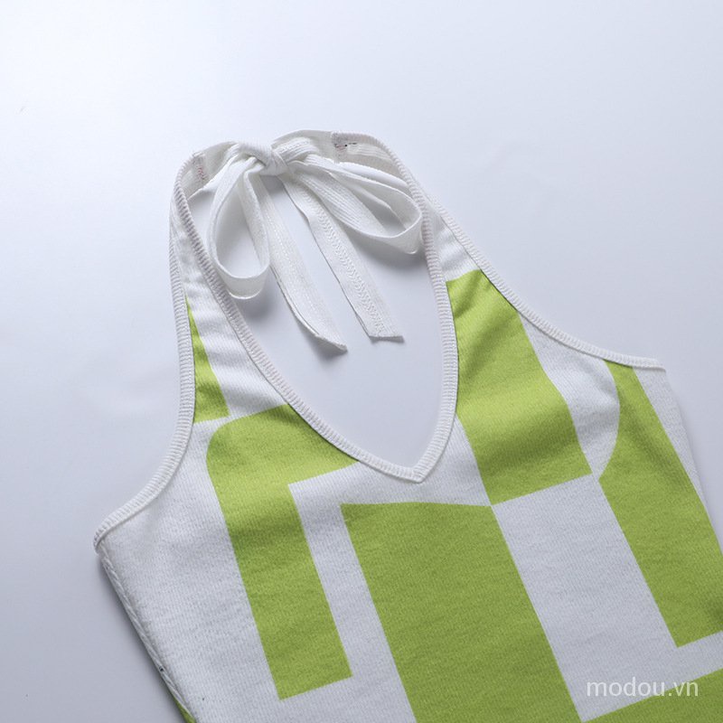 Đầm hở lưng phối màu thời trang sành điệu I29A