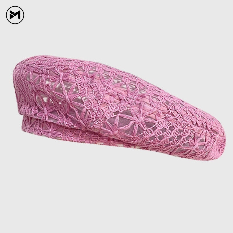 Mũ Nồi Phối Ren Lưới Thoáng Khí Thời Trang Đường Phố Nhật Hàn