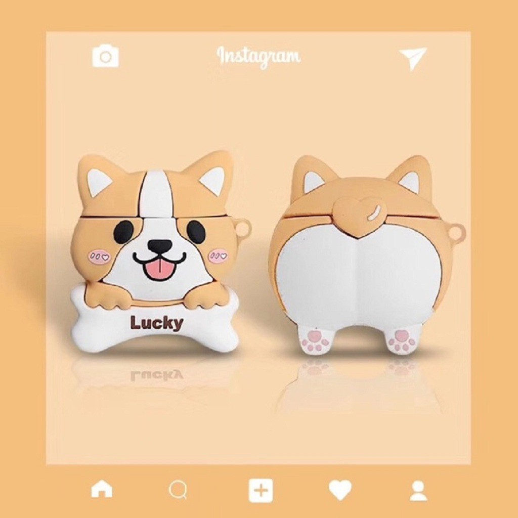 Airpods Case ⚡Freeship ⚡ MÔNG XINH CORGI Case Tai Nghe Không Dây Air-pods 1/ 2/ i12/ Pro - Tuấn Phụ Kiện