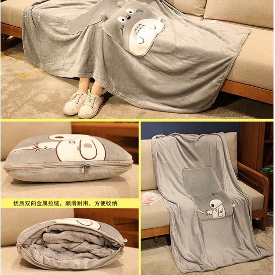 Bộ Chăn Gối Văn Phòng Lông Mịn Nhiều Mẫu Hoạt Hình