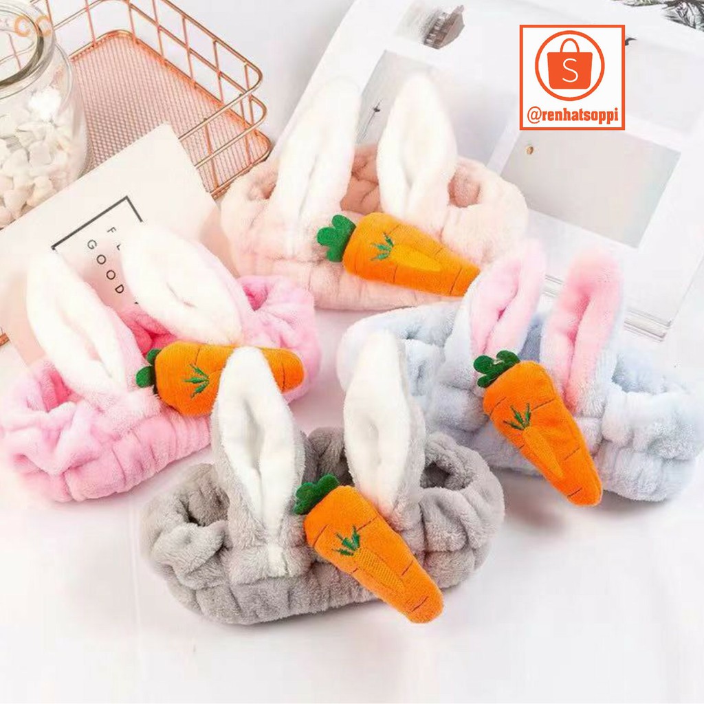 Băng đô rửa mặt nữ hình tai thỏ, ếch, tuần lộc, sừng hươu siêu dễ thương
