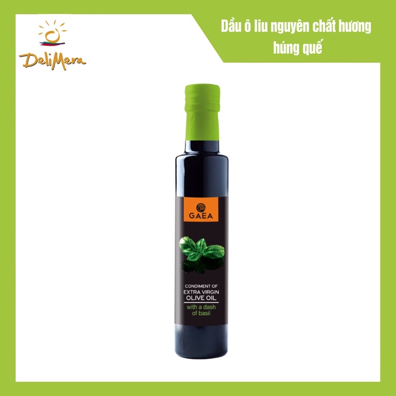 Dầu ô liu nguyên chất hương húng quế nhãn hiệu Gaea 250ml