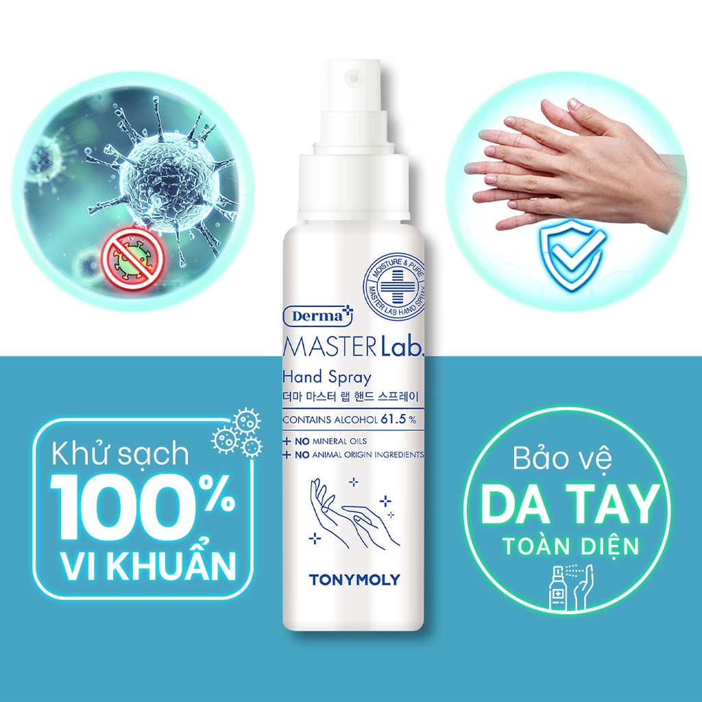 Xịt Khử Trùng Diệt Khuẩn TONYMOLY DERMA MASTER Hand Spray 85ml