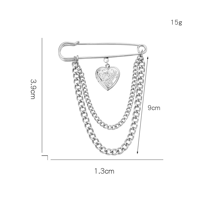 Ghim Cài Áo Hình Trái Tim Dập Nổi Phong Cách Cổ Điển Sang Trọng Thời Trang Cho Bạn Bè