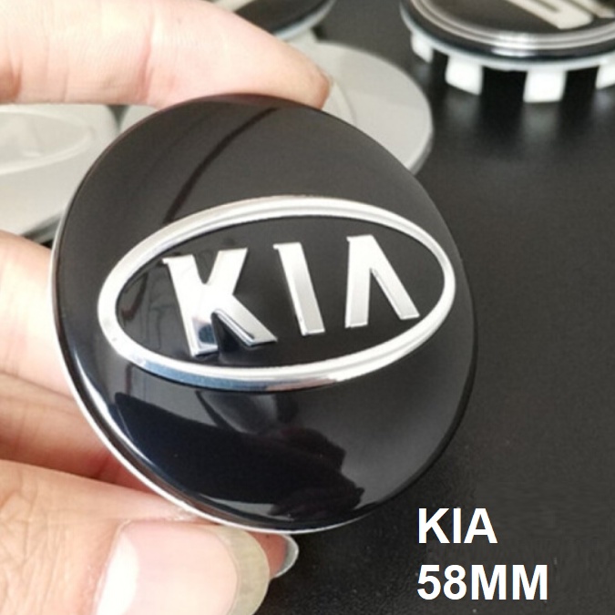 Biểu tượng Logo xe Kia chụp mâm, vành, bánh xe ô tô đường kính ngoài 58mm, đường kính trong 54mm - Mã: KIA-58