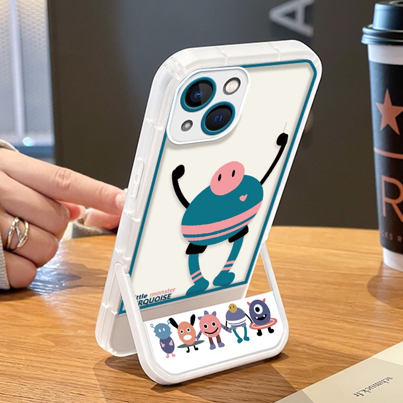 Ốp Điện Thoại Có Giá Đỡ Hình Quái Vật Dễ Thương Cho iPhone 13 12 11 Pro Max X XS Max XR 6 7 8 Plus