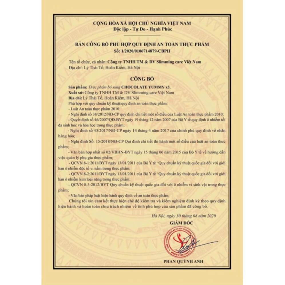 Kẹo Chocolate Yummy x3 - Giúp Tăng Cân, Ăn Ngon, Ngủ Ngon, Hộp 15 Viên.