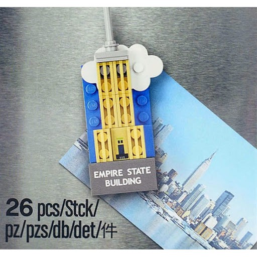 Nam châm hít tủ lạnh trang trí - 854030 Đồ chơi lắp ráp Iego Empire State Magnet Build