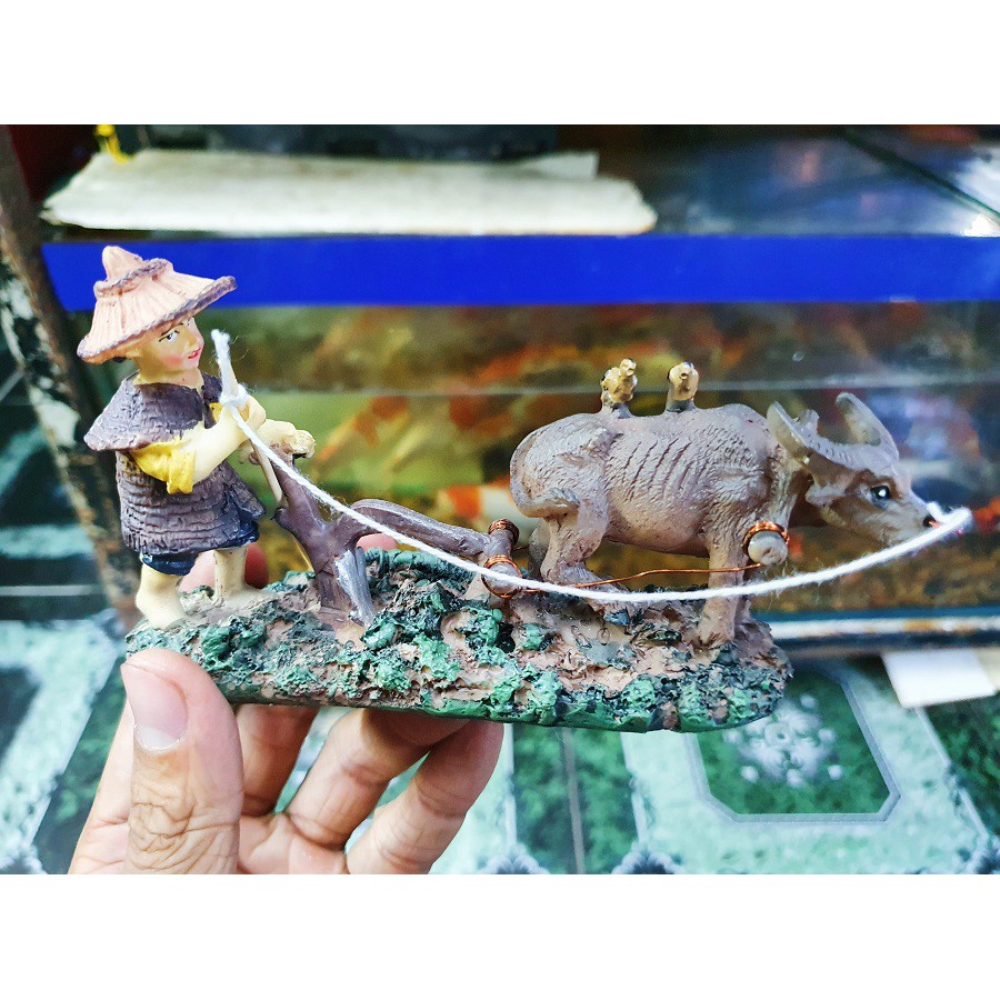 CHÚ TIỂU CHĂN TRÂU TRANG TRÍ HỒ CÁ NON BỘ 14x3x9cm