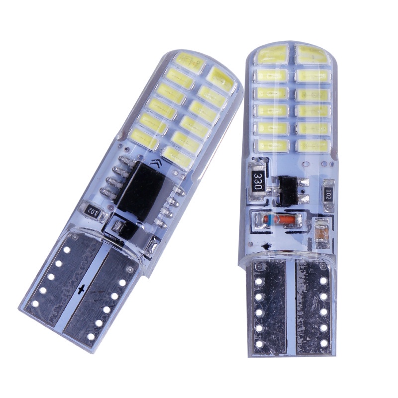 1 Đèn LED T10 194 168 W5W 24 SMD 3014 Ánh Sáng Trắng 6500K Chất Lượng Cao Cho Xe Hơi