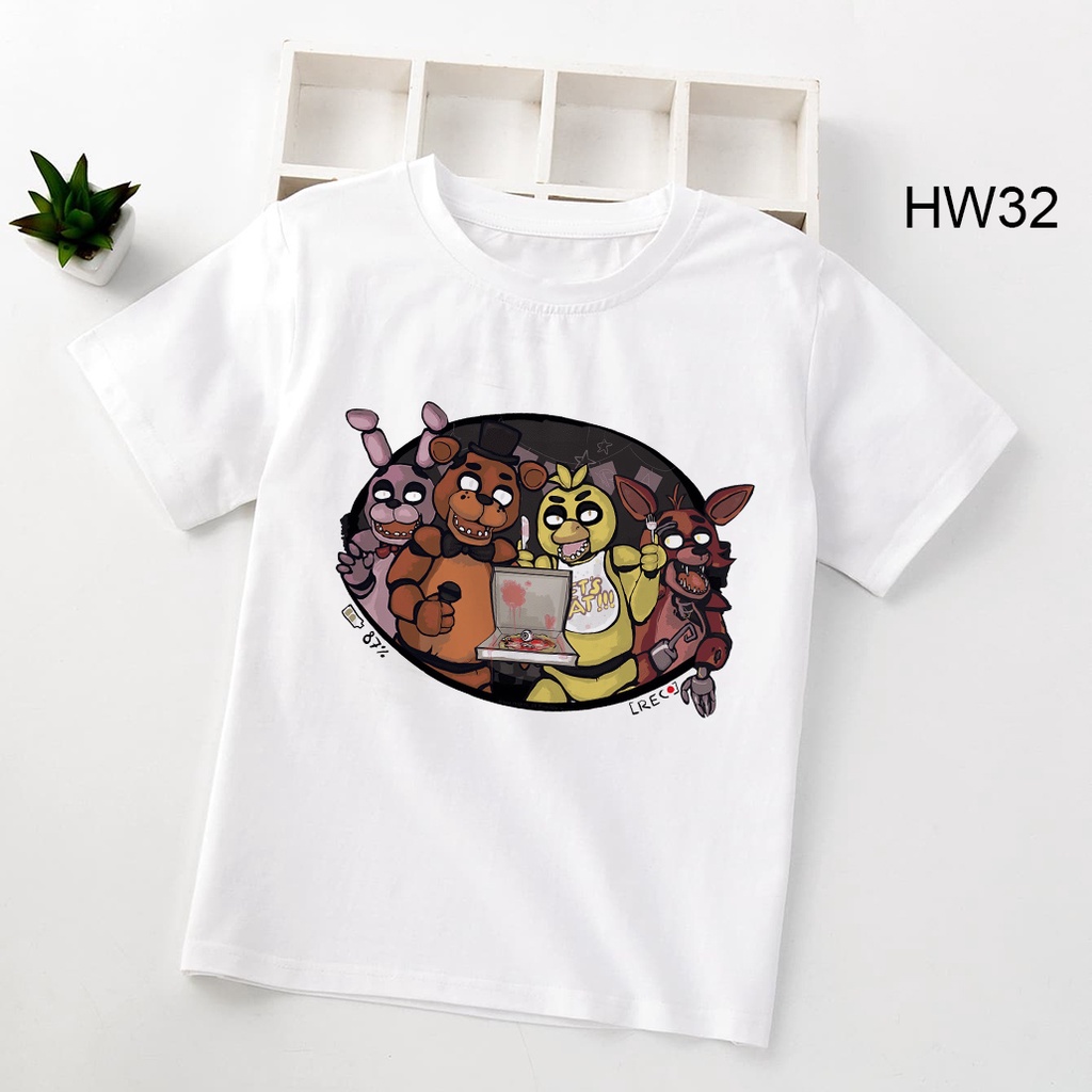 Fnaf Áo Thun In Hoạt Hình Five Night At Freddy 'S Mặc Vào Ban Đêm Thời Trang Unisex