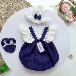 Bodysuit cho bé xanh coban