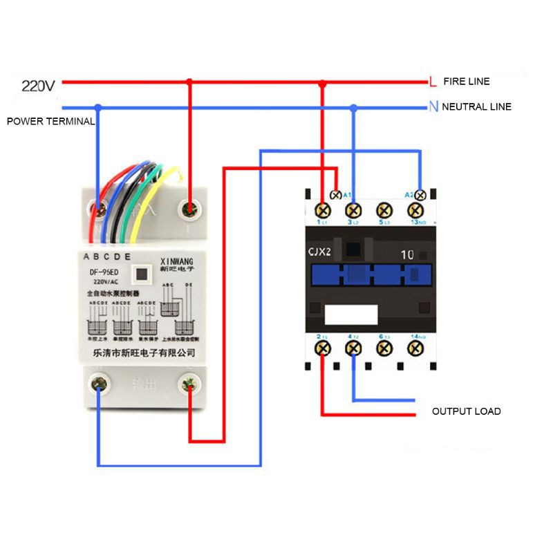 Bộ Điều Khiển Cảm Biến Mực Nước Df-96Ed 10a 220v Với 3 Đầu Dò