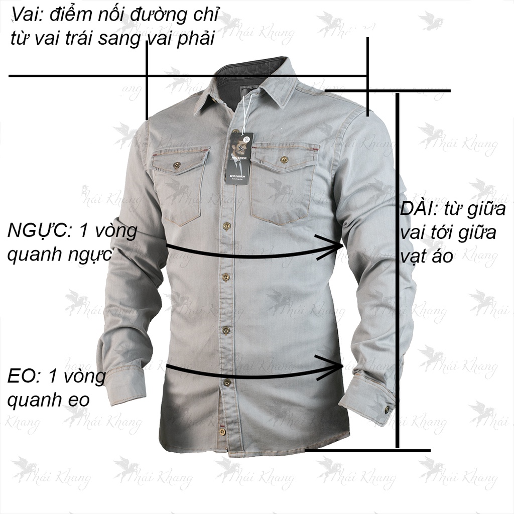 áo jean nam big size cao cấp co giãn vải dày mát loại áo sơ mi jean dài tay form slim fit | BigBuy360 - bigbuy360.vn