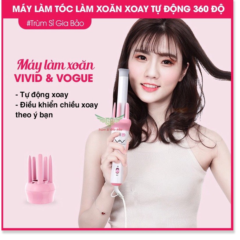 Máy Uốn Tóc , Máy Làm Tóc Làm Xoăn Xoay Tự Động 360 Độ🌟CHÍNH HÃNG🌟 Máy Là Tóc Hàng Chính Hãng VIVID & VOGUE BH 6 Tháng