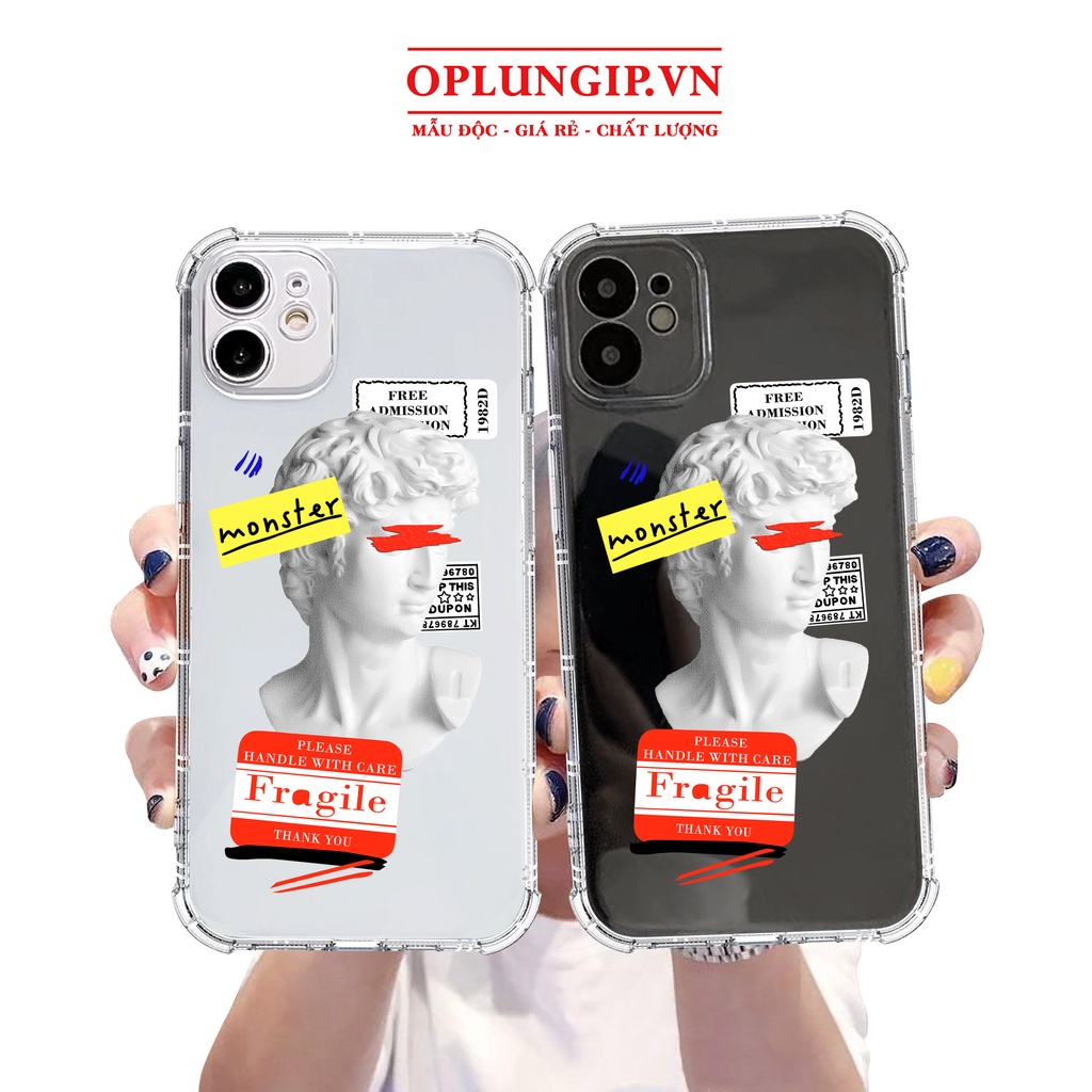 Ốp iphone trong suốt David viền vuông chống sốc bo camera cho iphone 13 pro max x r s 11 12 pro max mini 6 s 7 8 plus