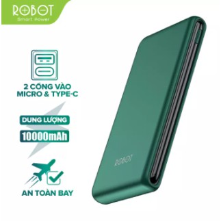 Pin Sạc Dự Phòng ROBOT 10.000mAh - 2 Output &amp; 2 Input - BẢO HÀNH 1 ĐỔI 1 - RT180