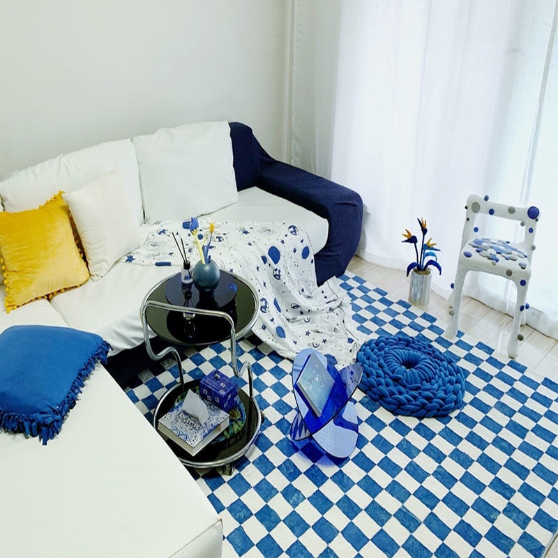 Tấm thảm trải sàn chống trượt họa tiết ô vuông phong cách Morocco