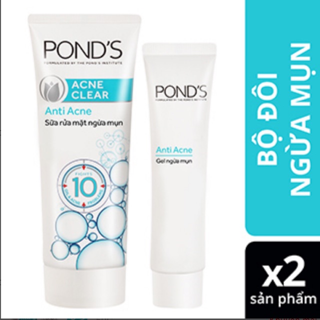Sữa rửa mặt pond ngừa mụn 50g,100g