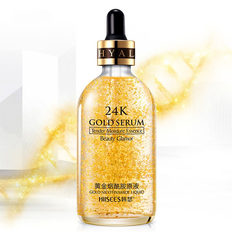 Tinh chất vàng dưỡng trắng da Gold 24k HIISEES nội địa Trung - Serum dưỡng trắng da vàng 24k