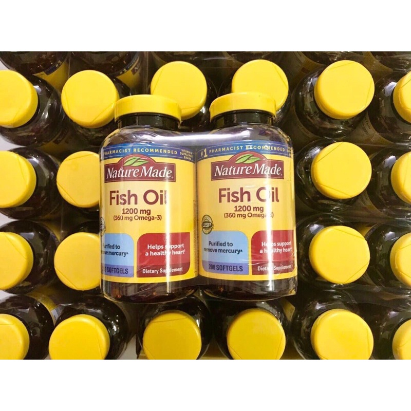 🌟🌟 Dầu Cá Nature Made Fish Oil 1200mg Omega 3 Hộp 200 Viên Của Mỹ 🌟🌟