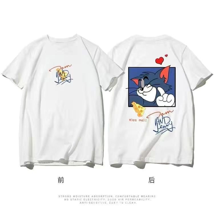 Áo Thun Tay Ngắn In Hình Mèo Và Chuột Thời Trang Mùa Hè Dành Cho Cặp Đôi