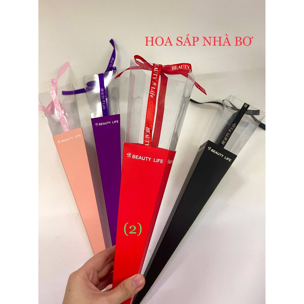 Hộp Mica Đựng 1 Bông Đủ Màu Siêu Đẹp  - Hoa Sáp Nhà Bơ