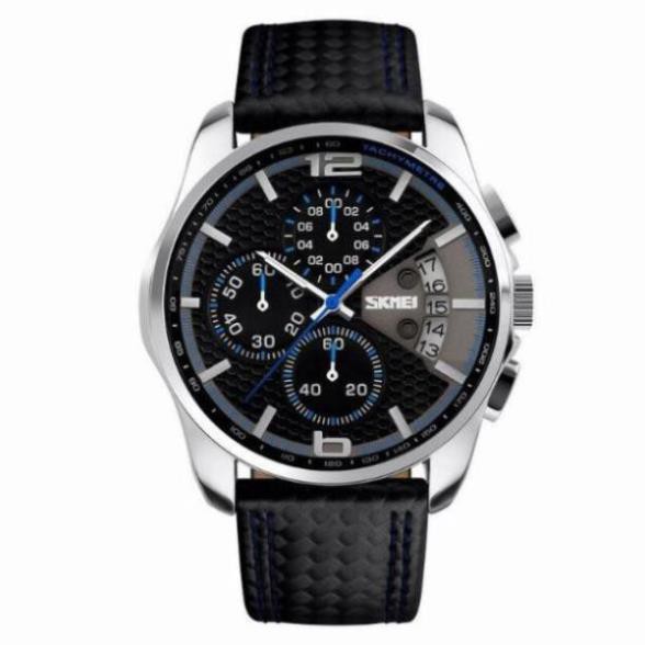 ĐỒNG HỒ NAM SKMEI 9106 DÂY DA CAO CẤP, CHẠY 6 KIM