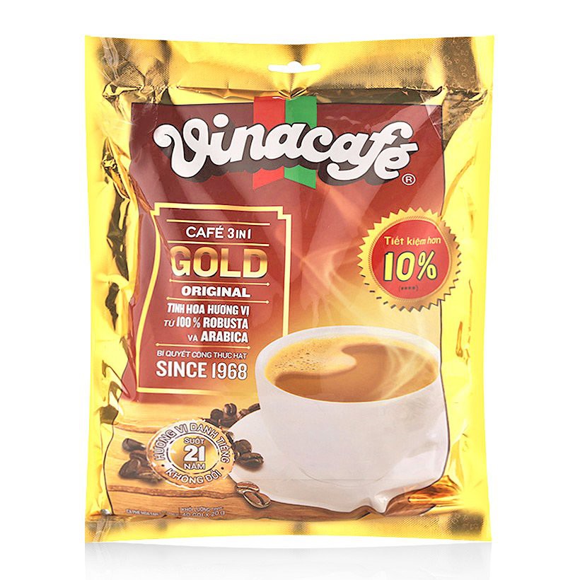 Cafe sữa Vinacafe Gold Original 480g Hòa Tan 3 in 1 (24 Gói x 20g)