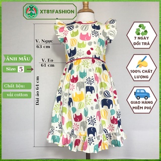 [Freeship] Đầm cho bé gái cánh tiên 2-12 tuổi dáng xòe tay sát nách XT8Fashion, cotton 100% mềm thoáng mát (3 màu)