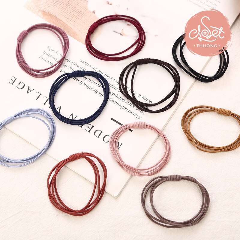 Dây buộc tóc, chun buộc tóc 4 sợi, giá sỉ cực rẻ DC03-4S, mua càng nhiều càng rẻ