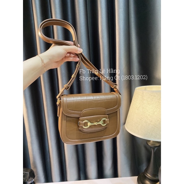 [ĐEN &amp; TRẮNG &amp; NÂU] Túi xách nữ size 20cm đeo vai cực sang