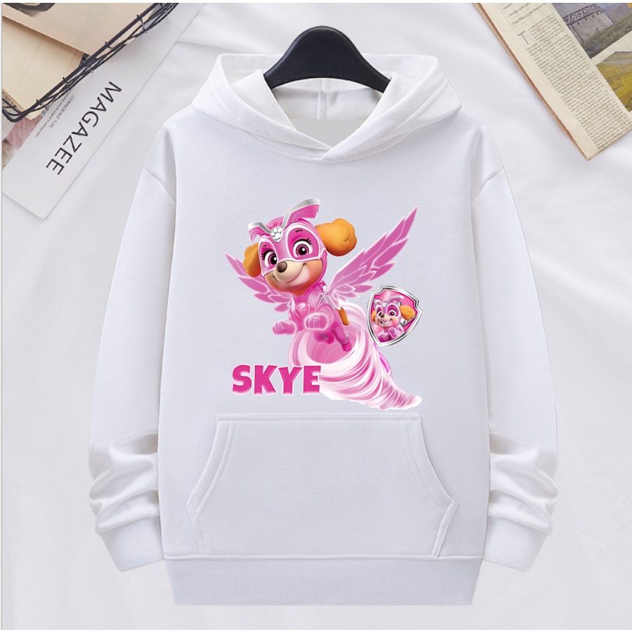 Áo hoodie đội chó cứu hộ paw patrol màu trắng cực hot cho bé trai bé gái