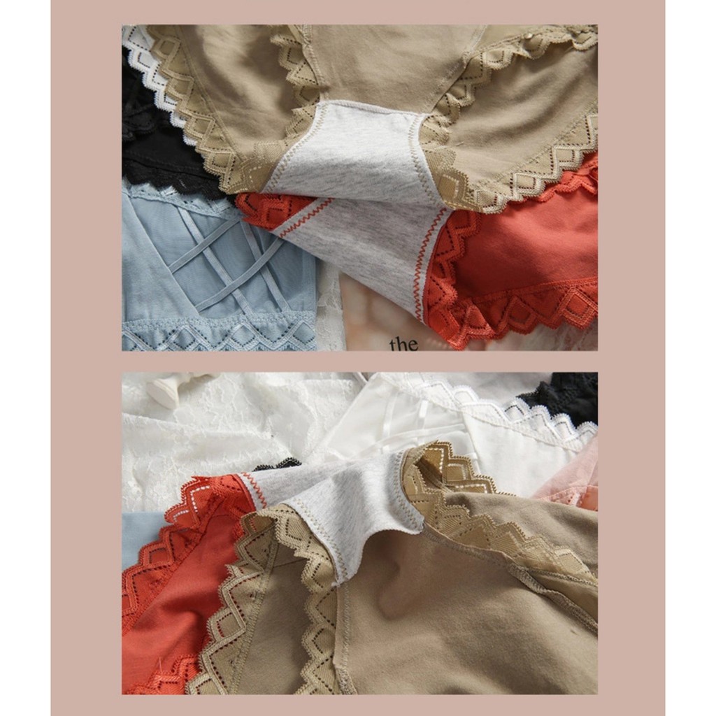Quần Lót Nữ Cotton Viền Răng Cưa Siêu Mềm Đan Dây Hông Mới Q335 | BigBuy360 - bigbuy360.vn