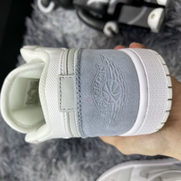 Giày jordan cổ thấp nam nữ xám xanh bản cao cấp, jordan paris cổ thấp chất liệu cao cấp full size 36-43