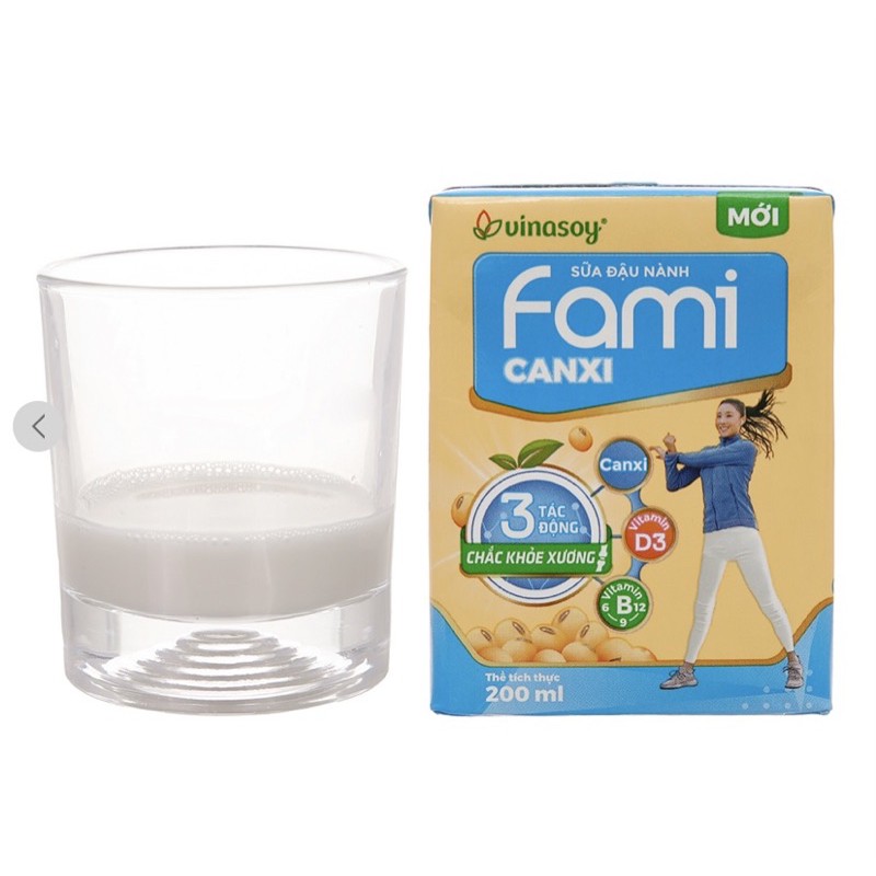 VỈ SỮA ĐẬU NÀNH FAMI NGUYÊN CHẤT/ CANXI 6x200ML
