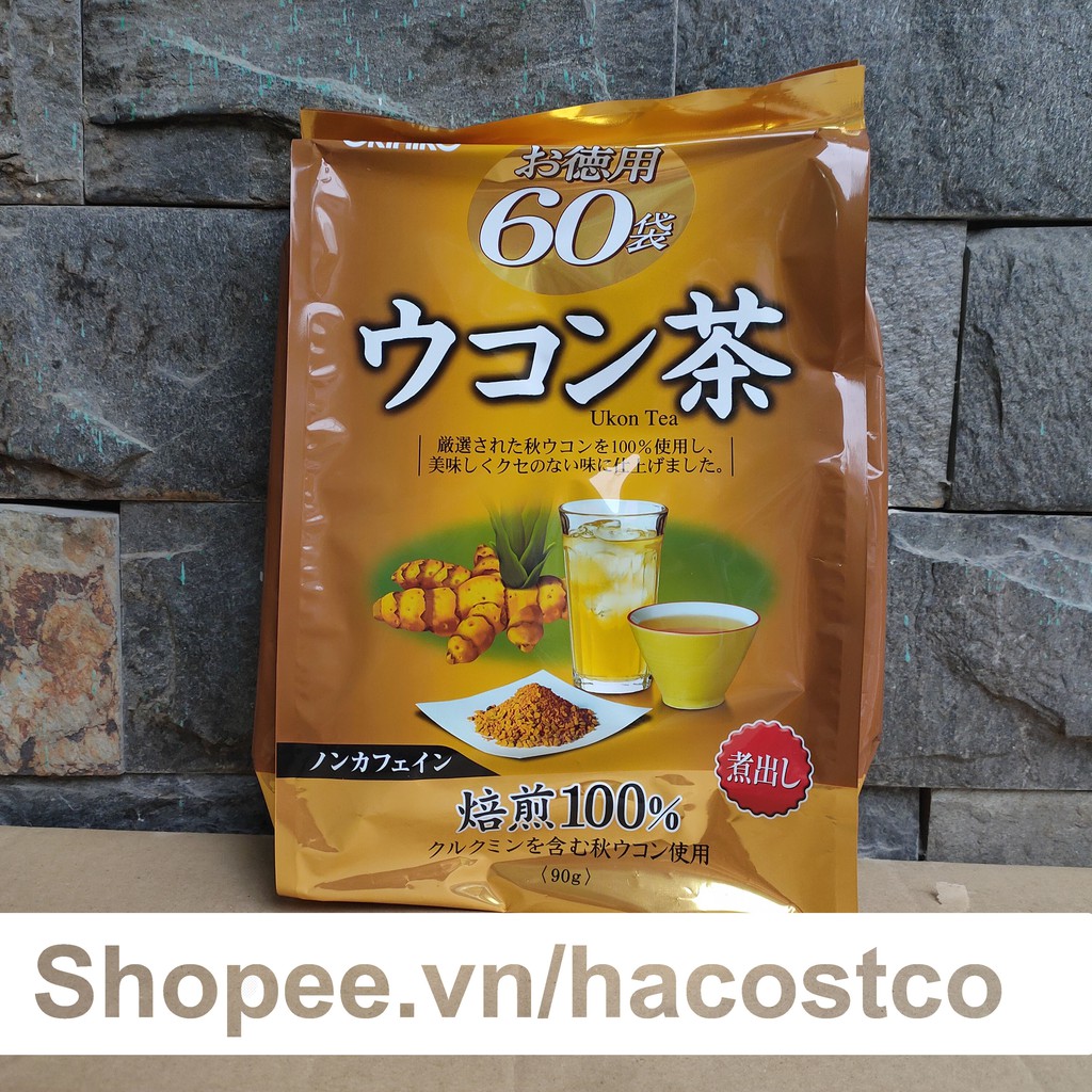 Trà nghệ Orihiro túi 60 túi lọc - Trà củ nghệ Ukon tea Orihiro 90g