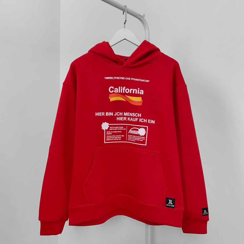 Áo Hoodie JL Oversize California, JACKLANE, Áo nỉ chui đầu unisex Jack Lane